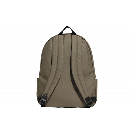 阿迪达斯（adidas）经典徽章装饰拉链开合大容量 再生聚酯纤维 书包背包双肩包 男女 岩层橄榄绿拼白色