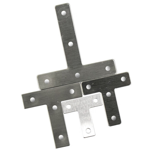 Masfor thickened stainless steel corner code thickened right-angle corner code fixed bracket round edge T-shaped 80*80mm (10 pieces)