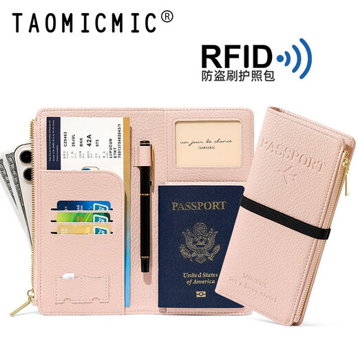 Reisebeutel Reise Wallet Wallet Multifunktion Ticket Clip Multi-Card Reißverschluss Anti-Diebstahl-Pinsel-ID-Kartenpassclipschutzabdeckung Y9028 Braune Diebstahlbürste