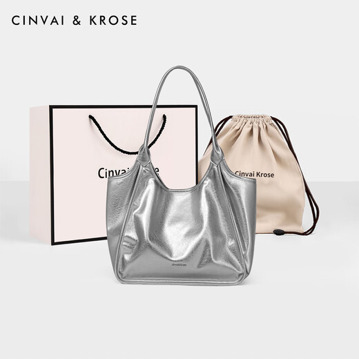 Cinvaikrose Offizielle Website Handtasche Frauentasche 2025 Neue Großkapazität Klassen Tasche Pendeln zum Schiedsbeutel Geburtstagsgeschenk CK Damensasche - Silber [Senden Sie Freundin und Frau zu Herzen]
