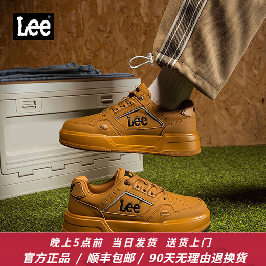 Lee Herren Schuhe Design Verbesserung Casual Schuhe für Herren Fashion Classic Board Schuhe Dicke Sohle Turnschuhe vielseitige Schuhe für Herren trendige Schuhe gelb L243UB687 42 [groß/Bitte nehmen Sie eine kleine Größe ein]