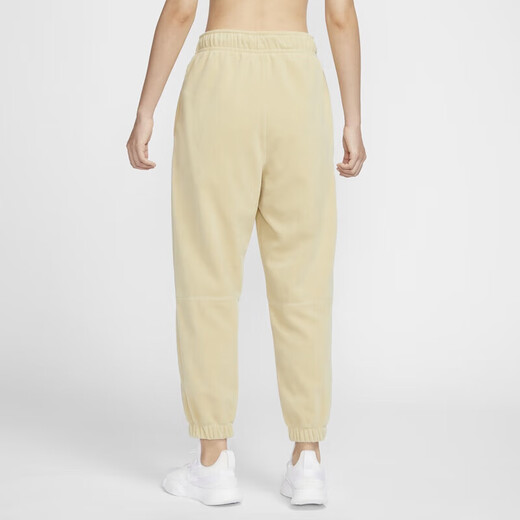 耐克（NIKE）裤子女裤春秋季运动裤宽松卫裤收口保暖摇粒绒休闲长裤 HQ4877-783米黄色 S