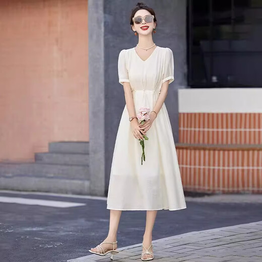 Ehangy International Light Luxury Women's Summer Vestido 2025 NUEVO TEMATAMENTO DE COLOR SIDA CULTA DE CULTIVO dulce y de moda Black [Caja de regalo de alta gama] XL