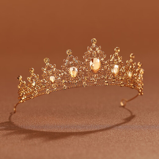 
DL 1998 Fat Donglai Quality Bride Crown Tiara Baroque Retro Atmospheric Princess Queen Crown Birthday Hair Accessories Wedding Ginger Crown TS-0003-L