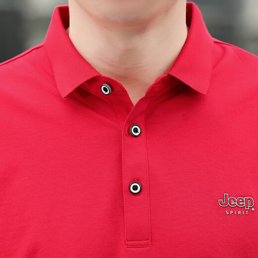 JEEP SPIRIT短袖男士T恤夏季商务休闲Polo.衫领打底衫刺绣衣服 绿色  HC=3882# M