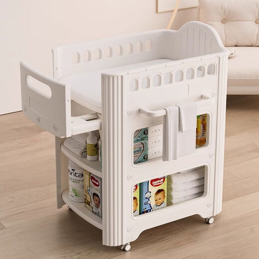 Colubi baby diaper table baby touch care table diaper changing movable newborn bath crib nursing table + 5 storage boxes