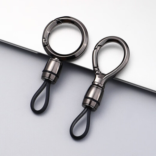 
Car universal key chain pendant metal high-quality key chain waist buckle ring hanging decoration spring buckle simple car key chain (silver round)