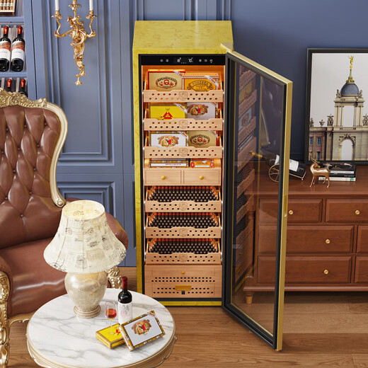 Bai Kailun cigar cabinet intelligent precision constant temperature and humidity cigar cultivation household commercial cigar humidifier cedar wood liner WIFI ammonia removal compressor air-cooled frost-free silent independent embedded 1.8 meters | 2 bare culture + 5 baskets | cedar wood liner thin section