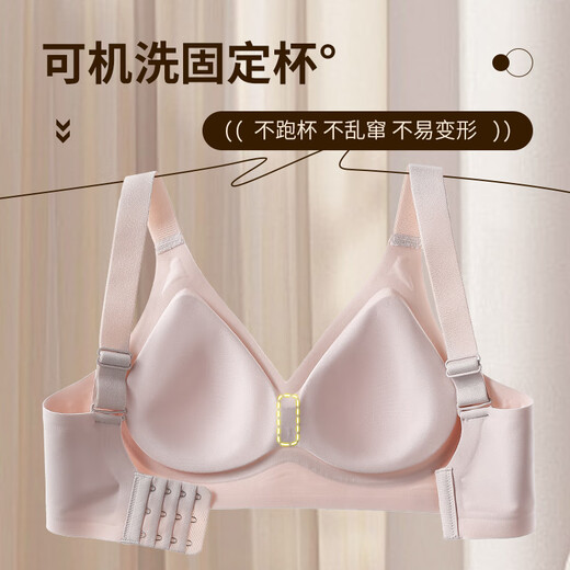 莫代尔内衣女小胸聚拢显大2025新款无痕收副乳防下垂提拉文胸罩 粉肤色1咖啡色1 L 【适合105-120斤】