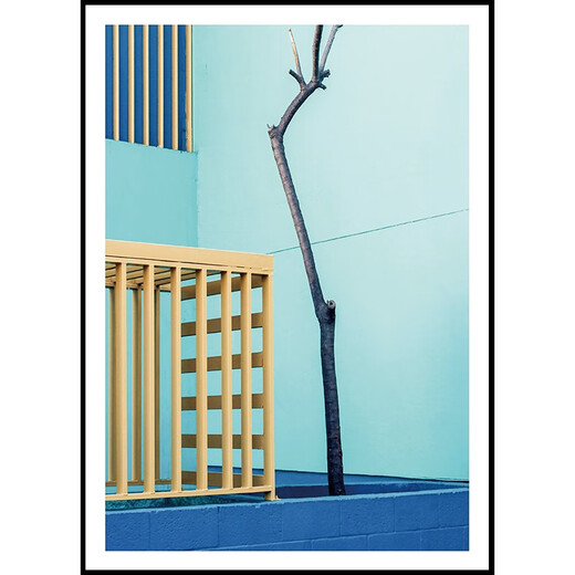 Trout living room bedroom mural restaurant decoration painting Nordic internet celebrity creative personality hanging painting Nordic style architectural painting ZY17-13701 60*80 aluminum alloy black with plexiglass