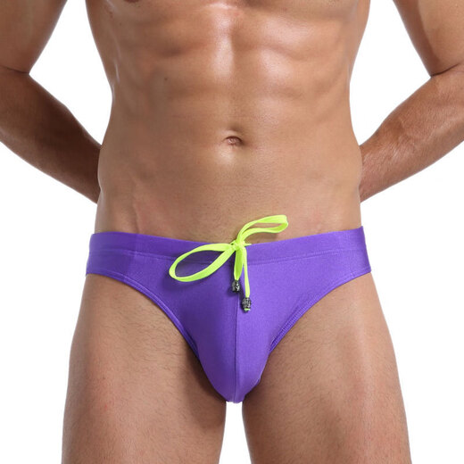 Ripa briefs men's swimming trunks quick-drying European and American lace-up swimming trunks cross-border beach swimming trunks underwear wholesale black XL