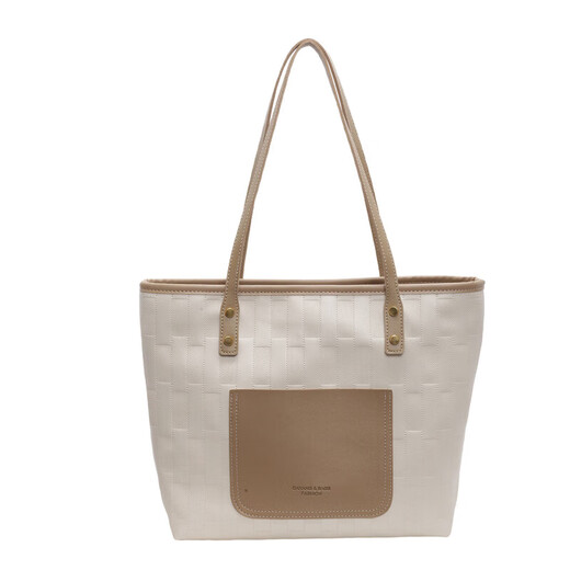 Retro exquisite Arbeit Pendlertasche für Damen 2025 Neue grenzüberschreitende Mode große Kapazität Student One-Shoulder 6627 Beige-White gepaart mit Khaki