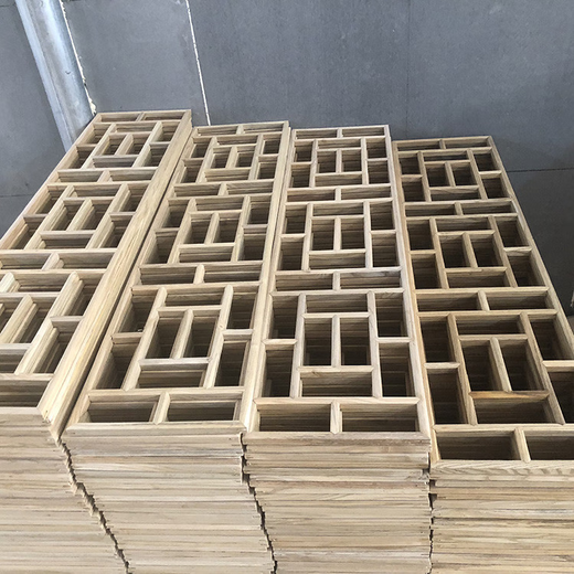 咏幻东阳木雕仿古门窗实木花格花窗吊顶木格栅电视背景墙玄关隔断 12035