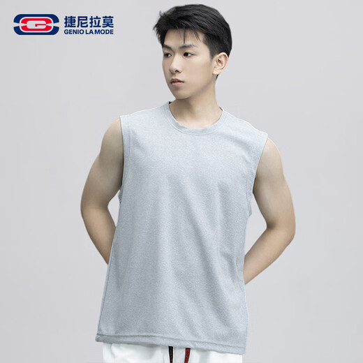 GENIOLAMODE背心男简约时尚薄款无袖坎肩男士运动健身马甲上衣