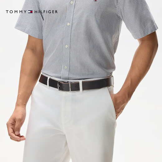 
TOMMY HILFIGER [Double-sided] Men's retro pin buckle leather business casual belt belt AM0AM12053 Black brown GB8 90cm