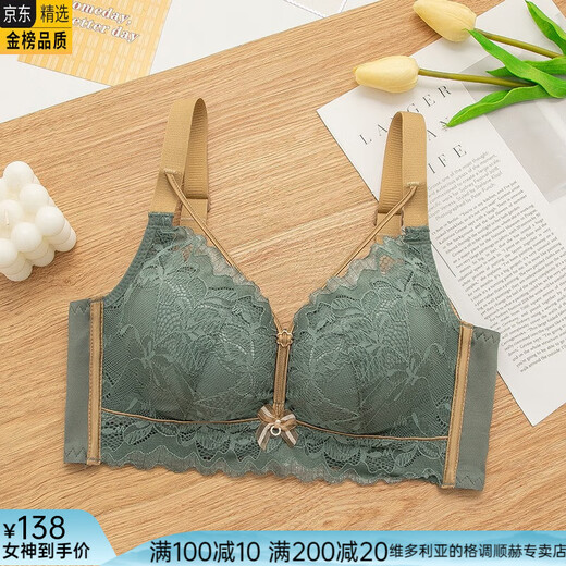 维多利亚的格调内衣女文胸无钢圈聚拢性感中厚款收副乳美胸胸小胸罩上托 829中厚浅紫色 4XL 34/75a