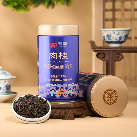 中茶海堤 老枞水仙肉桂大红袍茶叶岩茶福建乌龙茶自饮茶 【高香足火】肉桂125g*1罐