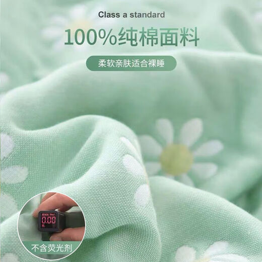 RSRDDY six-layer gauze towel quilt pure cotton thickened double air-conditioned quilt summer children and infants cotton blanket Ye Yulan 200X240cm pure cotton breathable six-layer cotton yarn