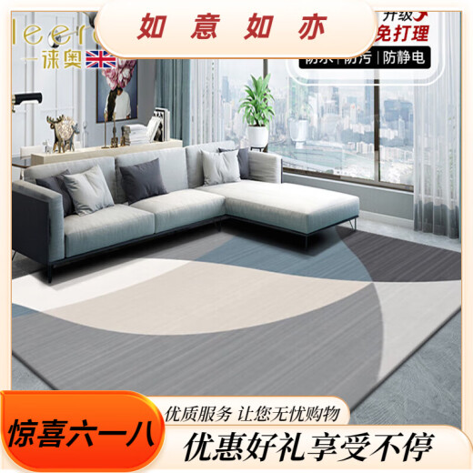 徕奥leerout客厅地毯免洗可擦沙发地垫大面积全铺房间高级感家用防水 简约13567号 300cm*240cm(耐脏易清洗)