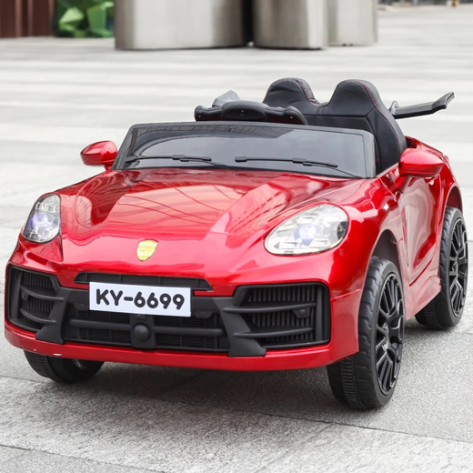 Aiqima new children's electric car four-wheel toy remote control car rechargeable male and female baby child swing charging stroller soft wheel classic white + four-wheel drive 12v7 leather seat