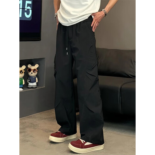 
Fumile cleanfit paratrooper work pants men's summer American trendy outdoor hiking pants retro loose casual trousers dark gray XL