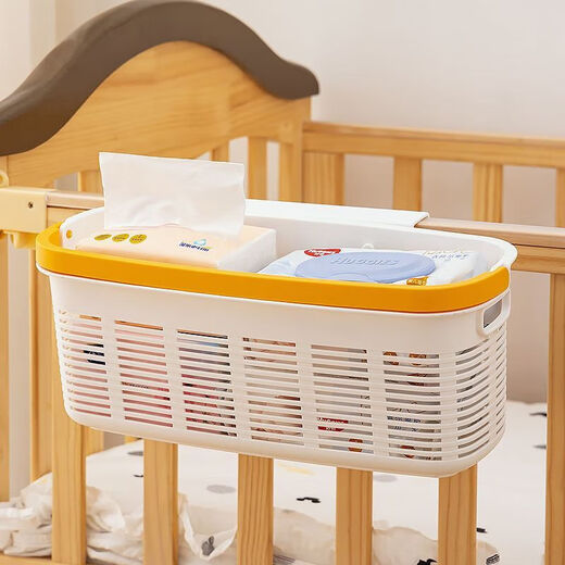 Crib Storage Korb Seite Aufbewahrungskorb Seite Bettbaby Fütterungstisch Windeln Windeln Speichel Handtuch Hanging Bag Same Small Tile_1