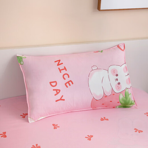 Pure cotton three-piece kindergarten quilt set, baby entry quilt cover, six-piece baby and child nap set, pure cotton, strawberry rabbit, pure cotton, breathable, soft and comfortable, single quilt cover 120*150cm