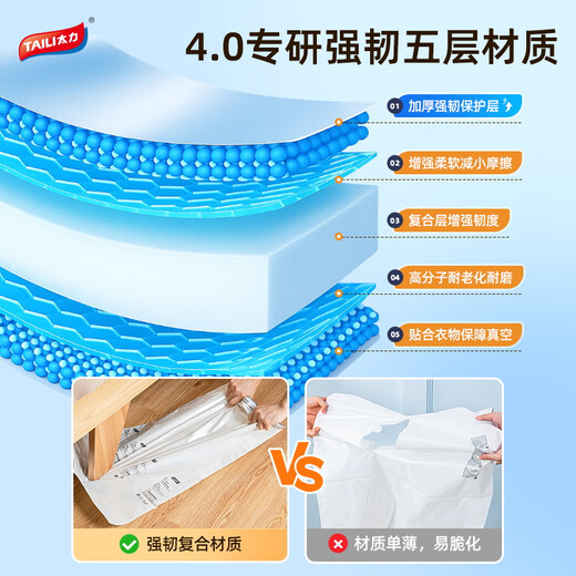 Taili travel compression storage bag, air-free vacuum luggage travel bag, clothes organizer, toiletry bag, 12-piece set