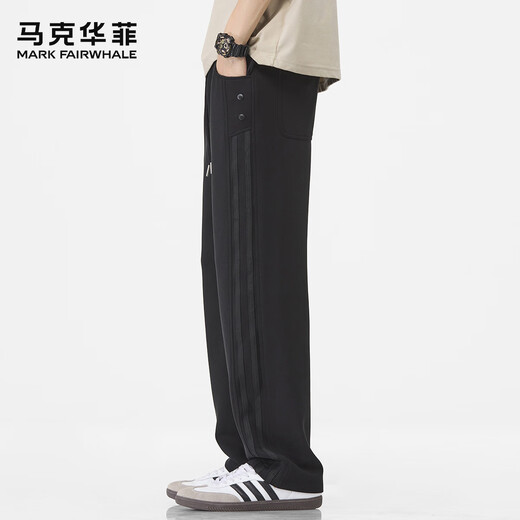Mark Huafei high-end men's casual pants men's 2025 autumn and winter new loose wide-leg sweatpants men's trendy straight sports pants men