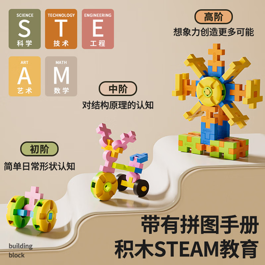 赟娅儿童大颗粒拼插软胶积木3-6岁可啃咬男女孩益智脑力开发玩具礼物 积木桶升级款【105颗粒】