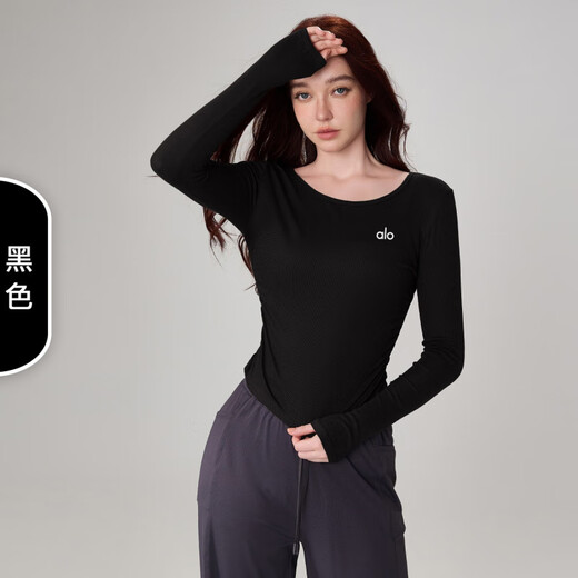 ALO YOGA yoga wear yoga spring and autumn long-sleeved T-shirt women's breathable quick-drying fitness sports Pilates white M