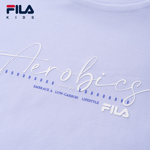 斐乐斐乐童装儿童短袖T恤2025夏季新款女中大童上衣 魔芋紫-PR 130