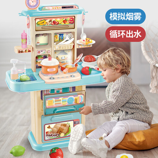 斯纳恩儿童厨房玩具女孩3-6-8岁做饭声光喷雾仿真煮饭厨具套装生日礼物