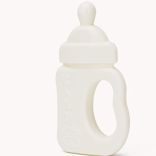 New baby silicone teether, bottle chew, nano silver teething stick, small month old, high temperature resistant baby bite, milky white bottle type teether, 1 pack