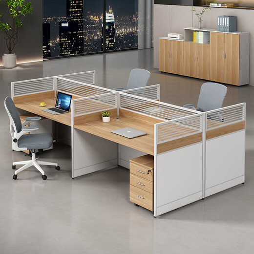 Yum Shengfeng office desk and chair combination 4-person simple modern staff screen booth 6-person staff desk office furniture