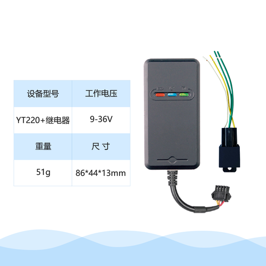 依途断油电车载GPS北斗卫星定位器车辆追踪接线企业运输断油电车载gps YT220+断油电(含1年流量） 终身平台