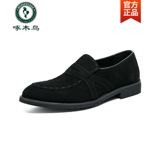 Posador de carpintería de mocasines oficiales de pistola de carpintería 2025 zapatos de pieles de cuero suave de cuero suave real británico para hombres para hombres que aumentan la altura interna 9215 Black Lace-Flagship Single 39