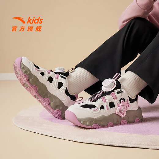 Anta Children's Sneakers Girls's Shoes 2025 Осень Осень Новый Продукт Модный и удобный брауни Студенческая повседневная обувь [Женский брауни] Черный/белый/розовый 8829-3 33 фута длиной около 20,5 см.