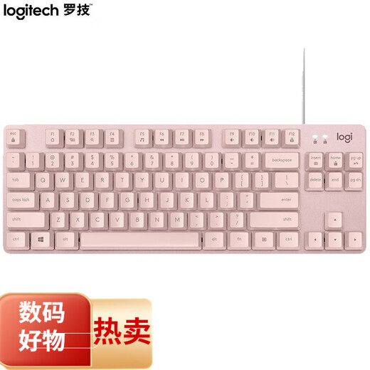 罗技拆封835有线机械键盘84键青红茶轴黑白色键帽游戏 拆封未使用K835红轴 粉色