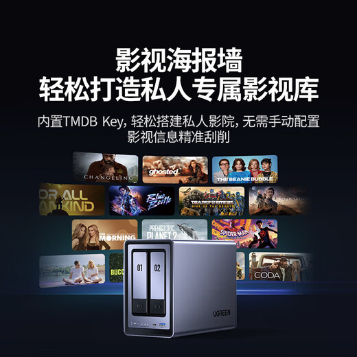 Green Alliance Private Cloud DXP2800 8G Speicher Dual Bay NAS Netzwerkspeicher Persönliche Cloud Home Festplattenserver AI Fotoalbum Handy Tablet Erweiterung Geeignet für iPhone16 DXP2800-Empty Disk Version