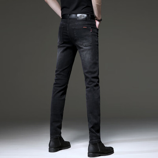 Sept Wolves 2025 Spring haut de gamme Nouveau jean noir Black Style Men's Korean Trendy Ripped Pantals Pantalons Trendy Casual Casual