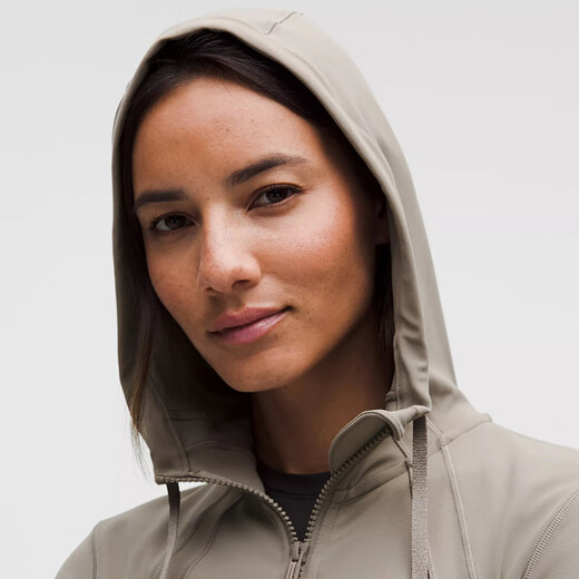 Lululemon 丨 Определите женскую куртку с коротким капюшоном *nulu Wicking lw3ivys теплый коричневый серый S /6