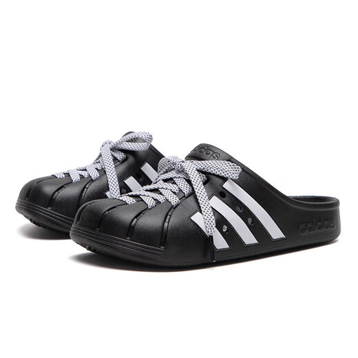 Adidas official ship store casual shoes men's shoes summer new sports shoes outdoor breathable hole shoes beach slippers JH9848 black 39