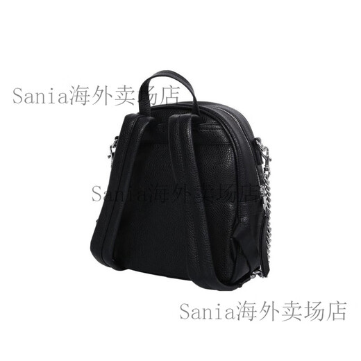 范思哲（VERSACE）Logo徽标皮革背包双肩包女款黑色 基础装(包+防尘袋)