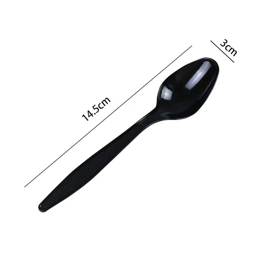 Jane Eyre Life Disposable Spoon Black 100 Individual Packs High Quality Frosted Spoon Thickened Western Dessert Spoon Portable Spoon