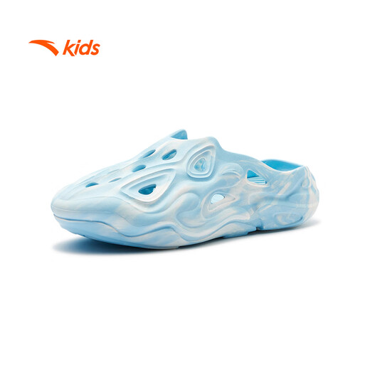 Anta children's sandals, non-slip, men's and women's shoes, 2026 new summer outdoor sports toe-toe anti-collision beach shoes, Mingpu blue/paper white-1 36, shoe inner length 23cm