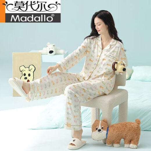 
Modal [Xinjiang Cotton] Spring new pajamas for women pure cotton long-sleeved cotton Korean home clothing set 3E3291-women's style L (recommended 100-125Jin [Jin equals 0.5 kg])