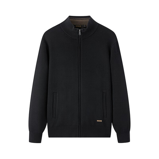 Youngor Sweater Men's Wool Blended Stand Collar Sweater Jacket Cardigan Suede Full Warm Comfort 2025 New Arrival Style Black VWHW619962ALA XL 110cm (Recommended 165-180Jin Jin equals 0.5kg)