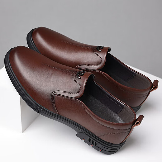 Chaussures en cuir masculin de taille spéciale, petits pieds, taille 36 48 mocassins, un pied, chaussures décontractées d'affaires, plus chaussures en coton en velours, chaussures en cuir 6626 Modèle à quatre saisons noir 37