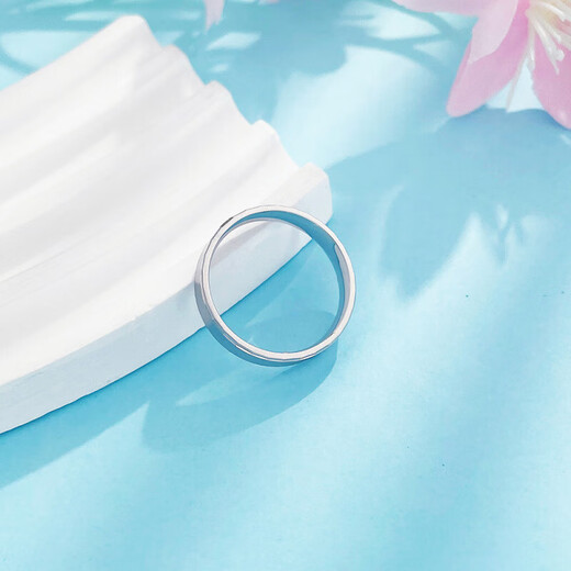 Laofu gold platinum ring plain ring platinum couple ring pt950 proposal for men and women birthday Chinese Valentine's Day gift for girlfriend and wife 20 rings about 7g